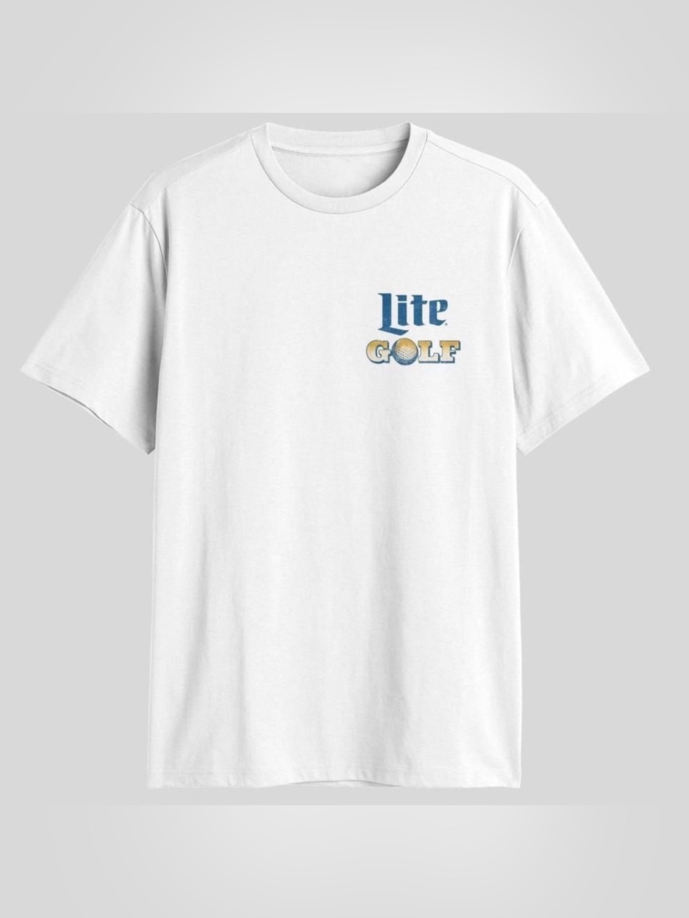 Men’s Miller Lite Golf Crewneck Graphic T-Shirt, White XL - New with Tag